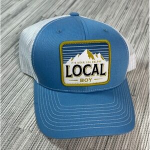 Local Boy Outfitters Busch Mountain Patch Trucker Hat Coastal Blue New